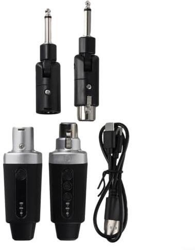 Wireless XLR Microphone Set 2.4G Transmitter Receiver (1 in 1) | 2.4G digital transmission, 50 m stable range, automatic pairing, for dynamic microphones
