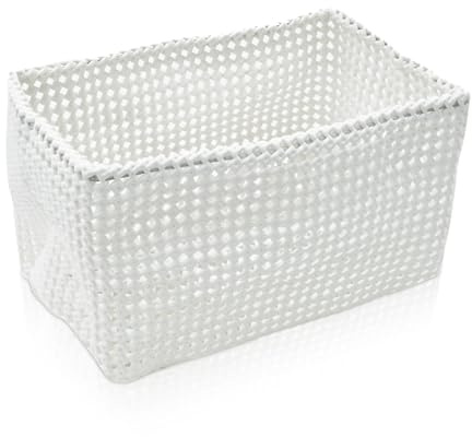 Möve Tube Rechteckiger Korb 16,5 x 28 x 18 cm aus formbarem Kunststoff, Off White