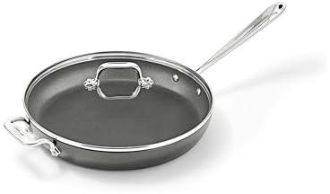 All-Clad 2100090552 E7859664 HA1 Hard Anodized Nonstick Dishwasher Safe PFOA Free Fry Pan Cookware, 12-Inch, Black, Aluminum, Medium Grey