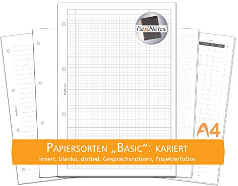 flexiNotes PAPIER A4, 75 Blatt Notizpapier Typ: Basic, kariert