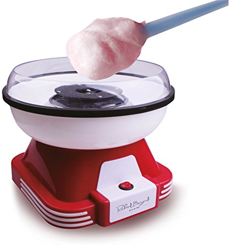 Richard Bergendi Machine a Barbe a Papa | Retro Cotton Candy Appareil pour Maison | Utiliser Sucre Ordinaire ou Bonbons Durs Sans Sucre | 500W Rouge