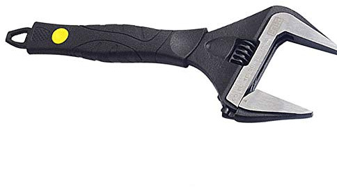 BE-TOOL Llave ajustable de 15,24 cm, 20,32 cm, 25,4 cm, herramienta de mano de boca ancha con agarre suave (265 mm)