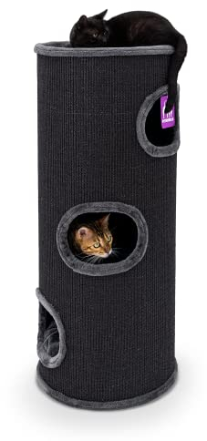 Petrebels Kratztonne Dome 110 cm hoch, Ø 45 cm, extra Breit und Schwer für Ultimative Stabilität, Farbe Schwarz