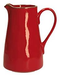 Rose & Tulipanes – Jarra 600 cc rojo fuego – Decoración del hogar, cocina – Línea Concierto de Colores – Idea regalo – Stoneware – 0,6 CC; 12 x 15,5 cm