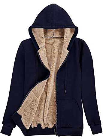 UMIPUBO Veste Polaire Femme Chaud Doublure Zippée à Capuche Hoodies Sweatshirt Veste à Manches Longues Automne Hiver Outerwear Sweats à Capuche