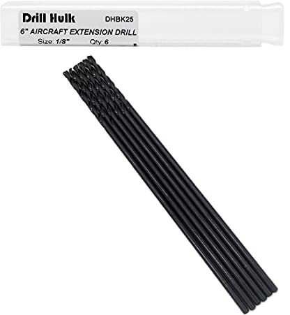 1/8-Inch x 6-Inch Aircraft Extension Drill Bit for Metal, Plastic, Wood