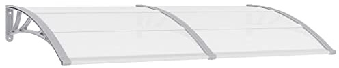 Canditree Auvent de Porte d'entrée et Fenêtres Toit Marquise en Polycarbonate Marquise de Porte (200x80 cm)