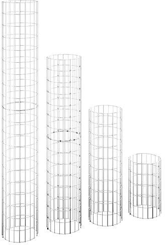 vidaXL Fioriere Rialzate Gabbioni Circolari 4 pz Ø30x50/100/150/200 cm