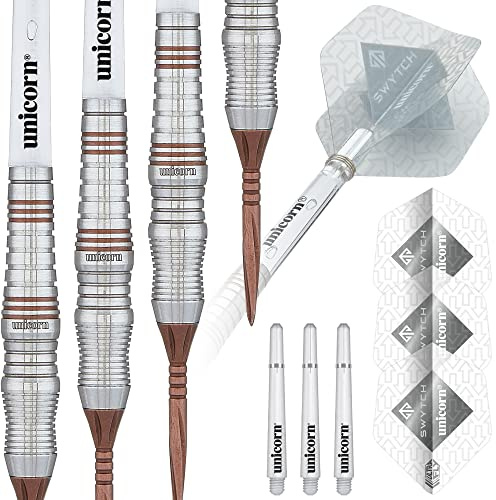 Unicorn Steeltip Dartpfeile Set | Swytch | 80% natürliches Wolfram Barrels mit