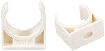 sourcing map 20mm Diamètre PPR U-Forme Tuyau Pinces Clips Raccords Tuyau Support pour Eau Fourniture Blanc 24 Pcs