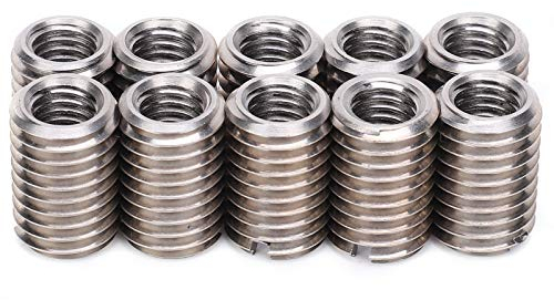 Helicoil Thread Repair Insert, Thread Repair Kit, 10Pcs Internal Thread Set Threaded Insert Nuts, Female Thread M8 x 1.25, Male Thread M12 x 1.75 Thread Adapter, Thread Reducer Adapter