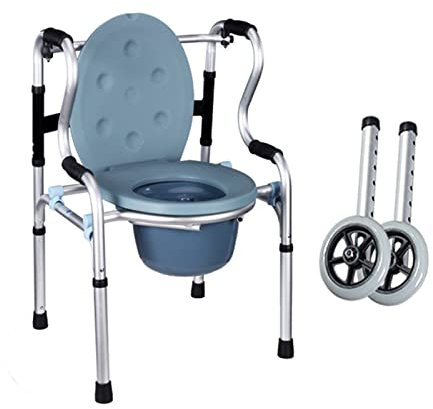 MLAQLS Déambulateur pour Personnes âgées avec 2 Roues et Toilette Rollator Pliable en Alliage d'aluminium léger réglable en Hauteur Peut être utilisé à l'intérieur et à l'extérieur