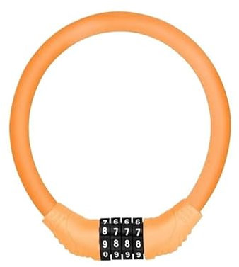 TRgqify-KM Fahrrad-Passwortschloss, einfach zu tragen, Mountainbike-Handlichkeit, 4-stelliges Schloss, Diebstahlschutz, tragbare Sicherheits-Stahlkette (Color : Orange)