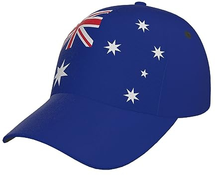 Niedlicher Flaggenhut, Retro, lustige Flagge, Baseballkappe, verstellbar, Snapback-Hut für Damen und Herren, Australien-Flagge _V1, One size
