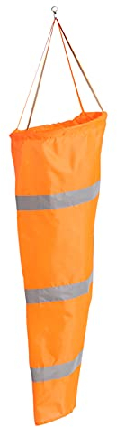 Yctze Windsack für Motorschirme mit Stange, Nylon, Nachtleuchtender Windsack, Reflektierende Streifen, Windschutztasche, S 100 cm, Orange, 100 cm Windsack, Orange (100cm)