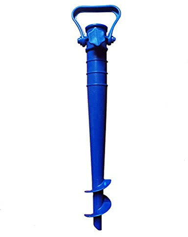 Srliya Rostfreier Sonnenschirmhalter, Sonnenschirmständer, Erdspieß, für Strand- und Wildfischen (Blau)