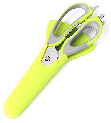 Kitchen Poultry Shears, 7 in 1 Kitchen Scissors Magnetic Knife Seat Removable Stainless Steel Scissors for Fish Chicken