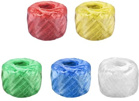 5 rotoli di spago in poliestere nylon e plastica, 5 colori, per uso domestico per rilegatura quotidiana e artigianato