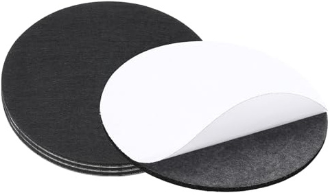 PATIKIL 6 Diameter Felt Furniture Pads, 4 Pack 1/5 Thick Lamp Base Felt Round Soft Adhesive Non-slip Anti-scratch Backed Felt Floor Protector for Lamp Furniture DIY Craft, Black