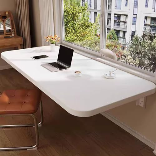 Wandklapptisch Klappbarer Esstisch Bartisch Platzsparend Küchentisch Zur Wandmontage Mehrzwecktisch Weiß(40 * 100cm)