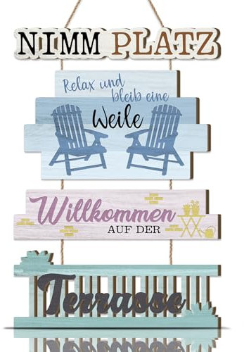 KAIRNE Cartel de bienvenida para terraza, cartel de bienvenida para puerta de casa, decoración de pared, decoración de pared, para familias con mensaje, decoración de madera vintage para bar casa,