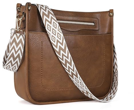 TANTOMI Handtasche Damen Mittelgroß Umhängetasche mit Vielen Fächern Crossbody Bags Schultertasche mit Verstellbarem Riemen für Tägliches Arbeiten Einkaufen