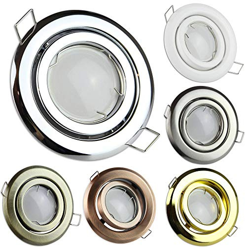 LED Einbaustrahler bronze rund 7,5 Watt dimmbar warmweiß GU10 230V - Einbauleuchte schwenkbar 80-85mm Bohrloch - Deckeneinbaustrahler Deckenspot Deckeneinbauleuchte Einbauleuchte