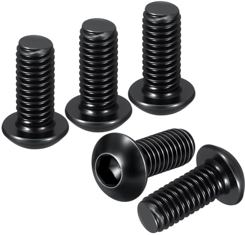 DTGN M6-1x14mm Button Head Socket Cap Screws - 50Pack - Good for Road Bicycle, Mountain Bike, Auto, Motorcycle - Carbon Steel Black Oxide - Hex Drive Fasteners | Good for Road Bicycle, Mountain Bike, Auto, Motorcycle Hex Socket Drive Fasteners