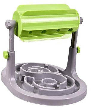 POPETPOP Roller Leaking Food Slow Eating Feeder for Dog and Cat Plastic Drum-type Food Dispenser As Feed Training Toy