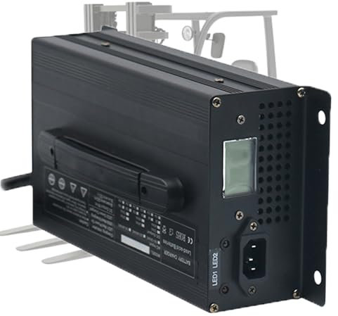 Lzyjck Chargeur de Batterie 48 V 20 A Chargeur de Batterie pour Chariot élévateur 48 V avec écran LCD, pour transpalette, Chariot élévateur électrique, voiturette de Golf,48v 20a,H XT60