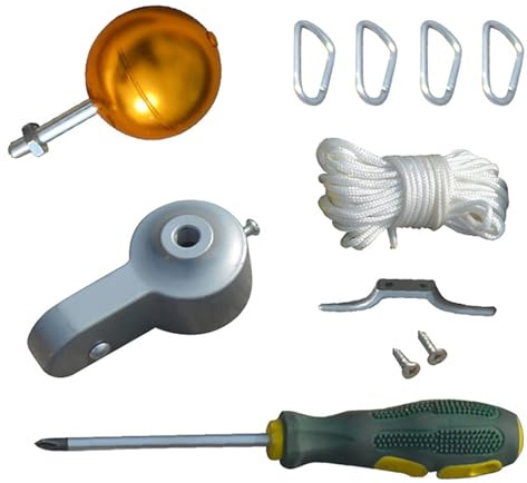 Nixiara Flag Pole Kit - Flag Pole - Hardware, Mounting Parts Adjusted | Use Widely Used Outdoor Pulley Ball, Stainless Steel Clip Closure, 2 Inch
