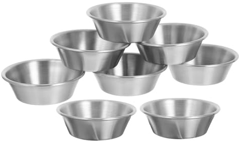 Cabilock 8 piezas Molde para Tartaletas Mini de Acero Inoxidable Moldes Reutilizables para Muffins Tartas Quiches y Postres Mediano para Uso Doméstico