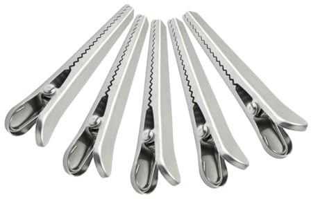 HEALSOPTHY 5pièces Pince à Sceller Acier Inoxydable Lot De Robuste Pour Sacs Alimentaires Pain Bureau Cuisine Maison