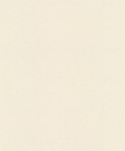 Rasch Tapete Leinenoptik Farm Living - Schlichte Vliestapete Uni in Creme für ein ruhiges Wohnambiente - Robust und Abwaschbar - 10,05 m x 0,53 m