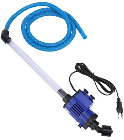 HELEVIA Elektrischer Aquarium-Vakuum-Kiesreiniger, Hocheffizientes Filter-Aquarium-Wasserwechsler-Reinigungswerkzeug, Zum Waschen von Sand, Fischkot (EU-Stecker 220V)