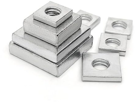 Tuerca cuadrada, 20 piezas/lote Tuerca cuadrada M3-M6 acero al carbono galvanizado bloque cuadrado delgado galvanizado compatible fácil montaje (M6 x 12 x 12 x 2 mm)