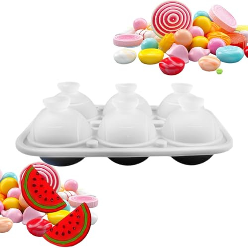 Stampo Palla Di Ghiaccio,5,6 cm Rotondo In Silicone, Stile Palla Da Tennis | Stampo Per Grandi Di Ghiaccio - Per Cocktail Bourbon Succo Caffè Acqua Casa Cucina Ristorante Feste Campeggio