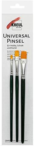 KREUL 723019 - Universalpinselset Basic Synthetics, 3 Flachpinsel in den Größen 4, 8 und 12