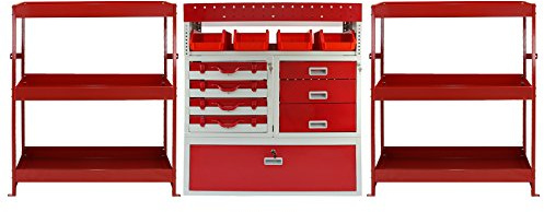 Monster Racking Fahrzeugeinrichtung Fahrzeugausbau Lieferwagenregal Metallregal Werkstattwagen Transporter Regalsystem Racking Werkzeugregal Werkstattregal Autoregal Transporterregal Fahrzeugregal Rot
