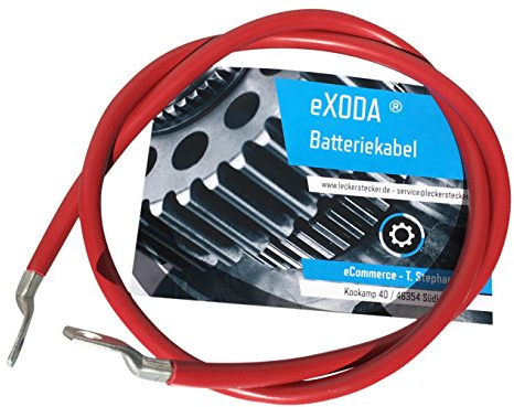 Exoda cavo batteria 70mm² 100cm M10 rosso per auto moto con incisione