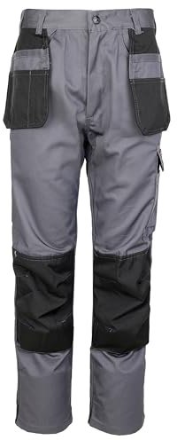 TuffStuff - Excel Work Trousers - Two-Tone Design with Tuff-Tex Reinforced Knees, Holster Pockets & Triple-Stitched Seams - Durable & Hardwearing - YKK Zip
