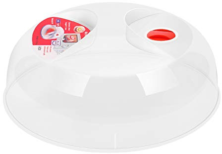 Flexzion Mikrowellenabdeckung transparente Mikrowellenabdeckhaube mit einstellbarem Dampfentlüftungsloch, BPA-freier, transparenter Anti-Spritz Schutz Kunststoffdeckel, 29 cm