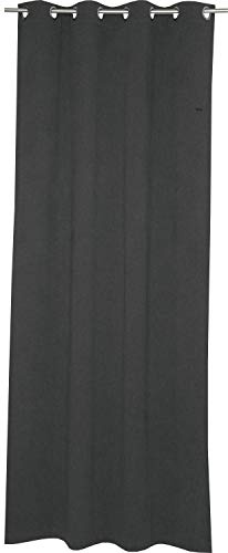 Esprit Ösen Vorhang grau Blickdicht • Gardinen Vorhang 2er Set • Ösenschal 140 x 250 cm Harp • 100% Polyester