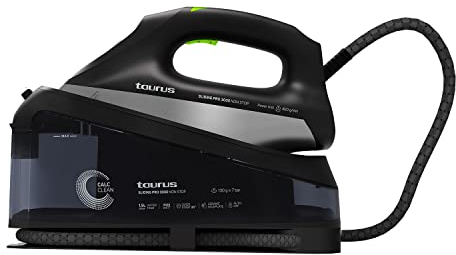 Taurus – Centro stirante Sliding Pro 3000 Non Stop,3000W,Vapore 130 g/min,Colpo 400 g/min,Stiratura verticale,Piastra ceramica,ECO e MAX,Serbatoio 1,5L,Autopulizia,Blocco,Nero
