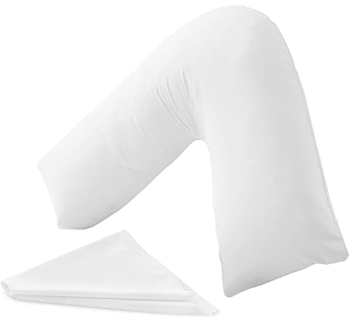 MH Traders Luxury Support V Pillow with Pillowcase. Orthopedic Support Pillow for Neck, Back & Shoulder Maternity & Pregnancy Pillow V Pillows with Microfiber Filling & Machine Washable