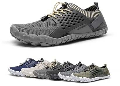 NORTIV 8 Men's Water Shoes Barefoot Athletic Lightweight Sports Aqua Shoes Outdoor Swim Fishing Hiking Diving Surf Walking Water Shoe TREKMAN,Size 12,Dark Grey,TREKMAN-2