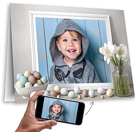 codiarts. Osterkarte personalisiert mit deinem Foto XL-Klappkarte DIN A4 mit Umschlag Ostern, Grußkarte (Ostereier 05)