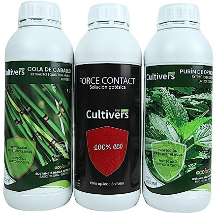 CULTIVERS Pack 1 L Jabón Potásico, Purín de Ortiga y Cola de Caballo. Súper Concentrado. Protección para Tus Plantas.