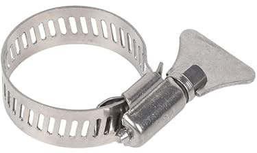 10-Pack 304 Stainless Steel Hose Clamps, Adjustable Thumb Screw Key-Type Clamps, 5/8-1 (16-25mm) Size, 8mm Bandwidth, Ideal for Plumbing, Automotive, and Machinery Applications(16-25mm)