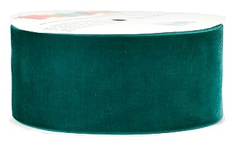 Creativery Samtband 50mm x 5m Rolle - Farbauswahl in 3/6/10/25/50mm - farbecht & waschbar - Schleifenband zum Nähen - Geschenkband zum Verpacken Dekorieren Basteln - Petrol 347